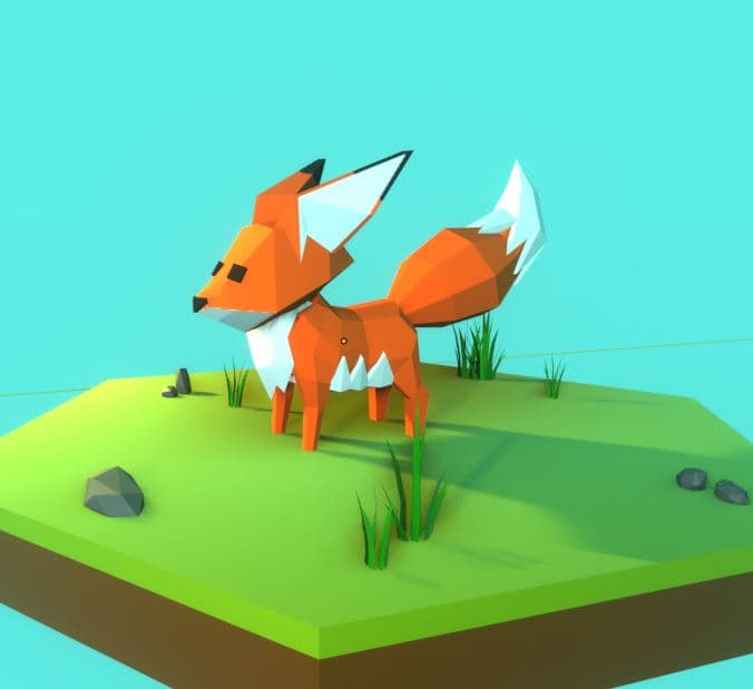 Low-poly fox model from Saving Nature