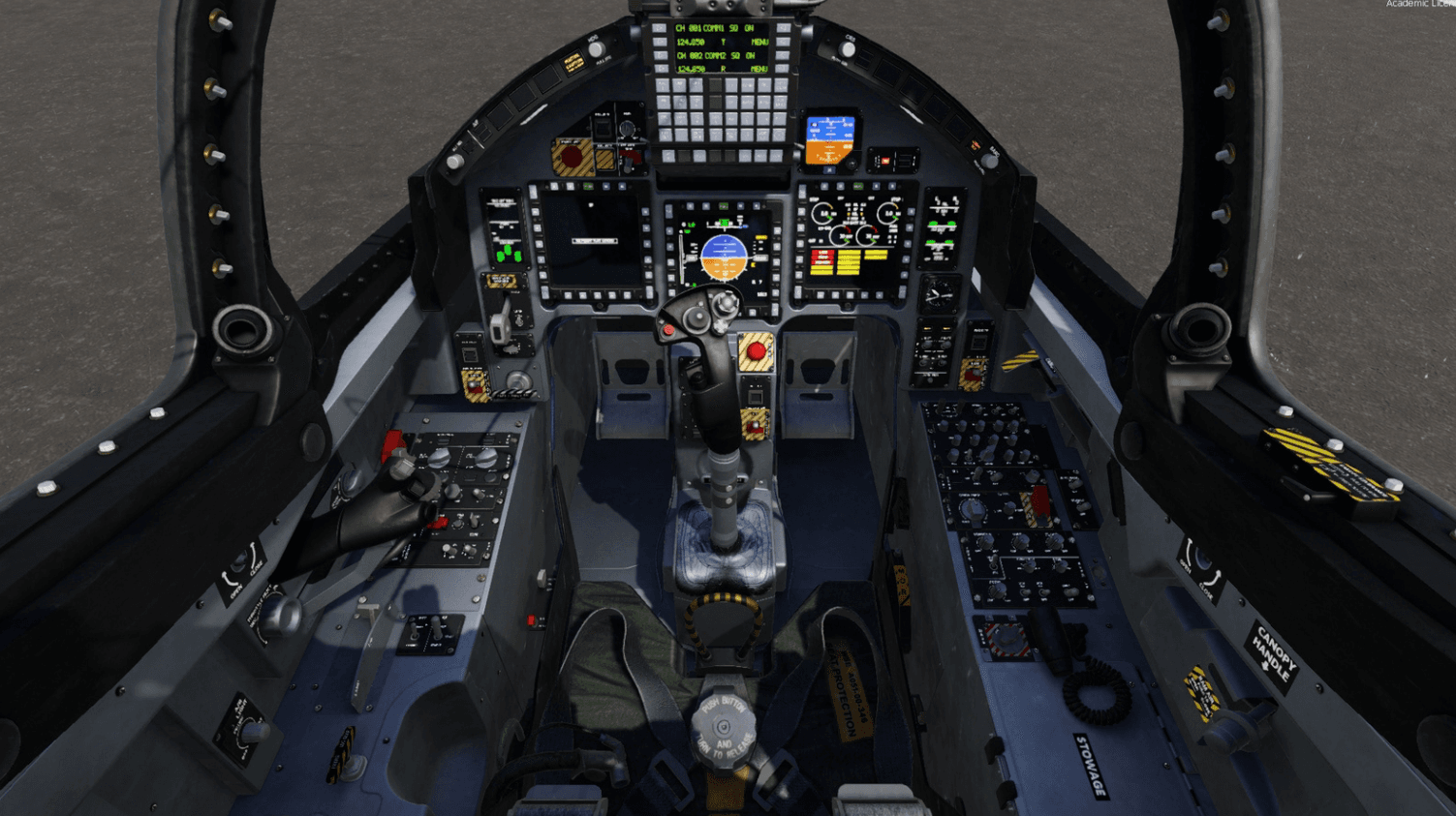 Public view of the simulator cockpit