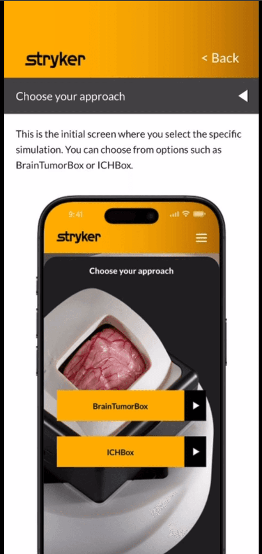 Mobile navigation guide showing the approach selection screen