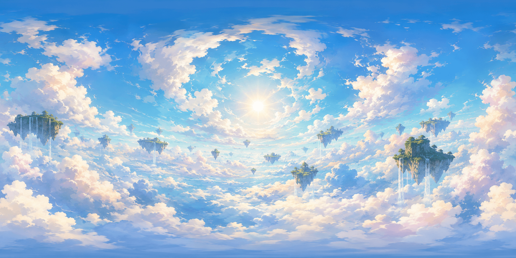 Bright cloud sky environment