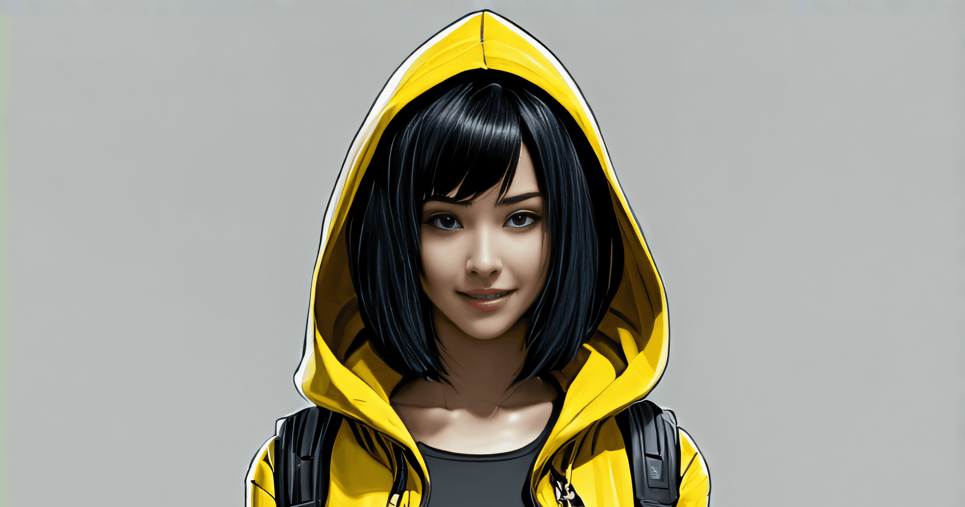 Second close character identity reference with a yellow hood