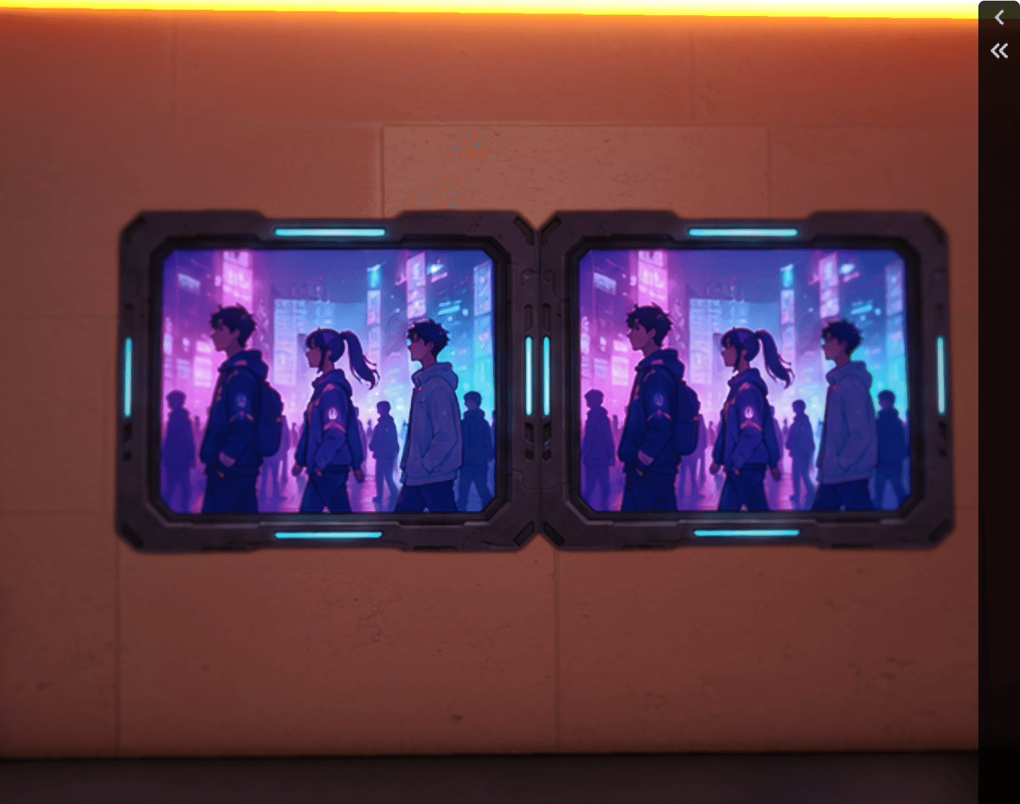 Twin sci-fi display VFX experiment